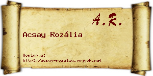 Acsay Rozália névjegykártya
