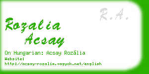 rozalia acsay business card
